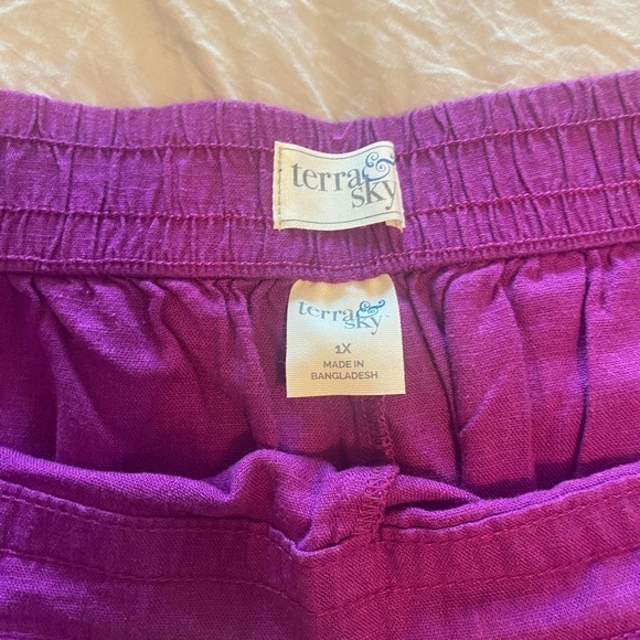 Women’s plus size 1x linen shorts purple color NWT - Picture 4 of 6